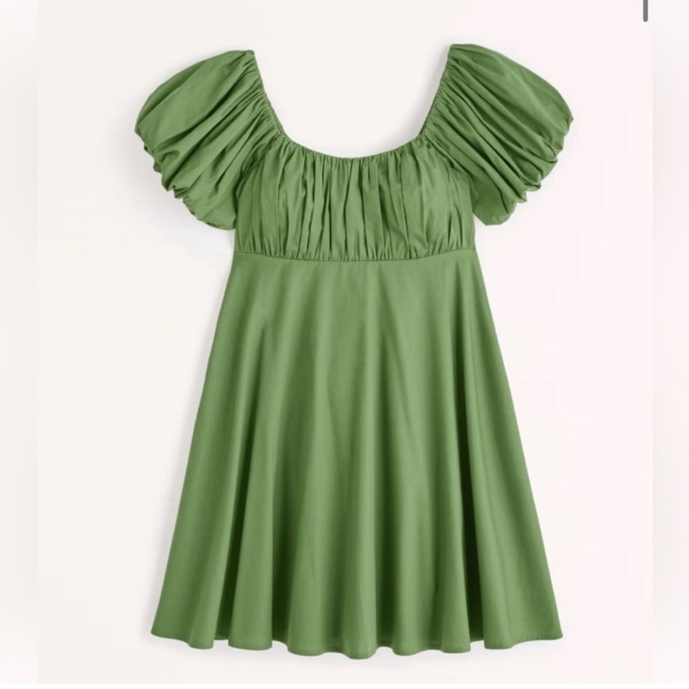 😍Abercrombie & Fitch Ruched Puff Sleeve Mini Dress